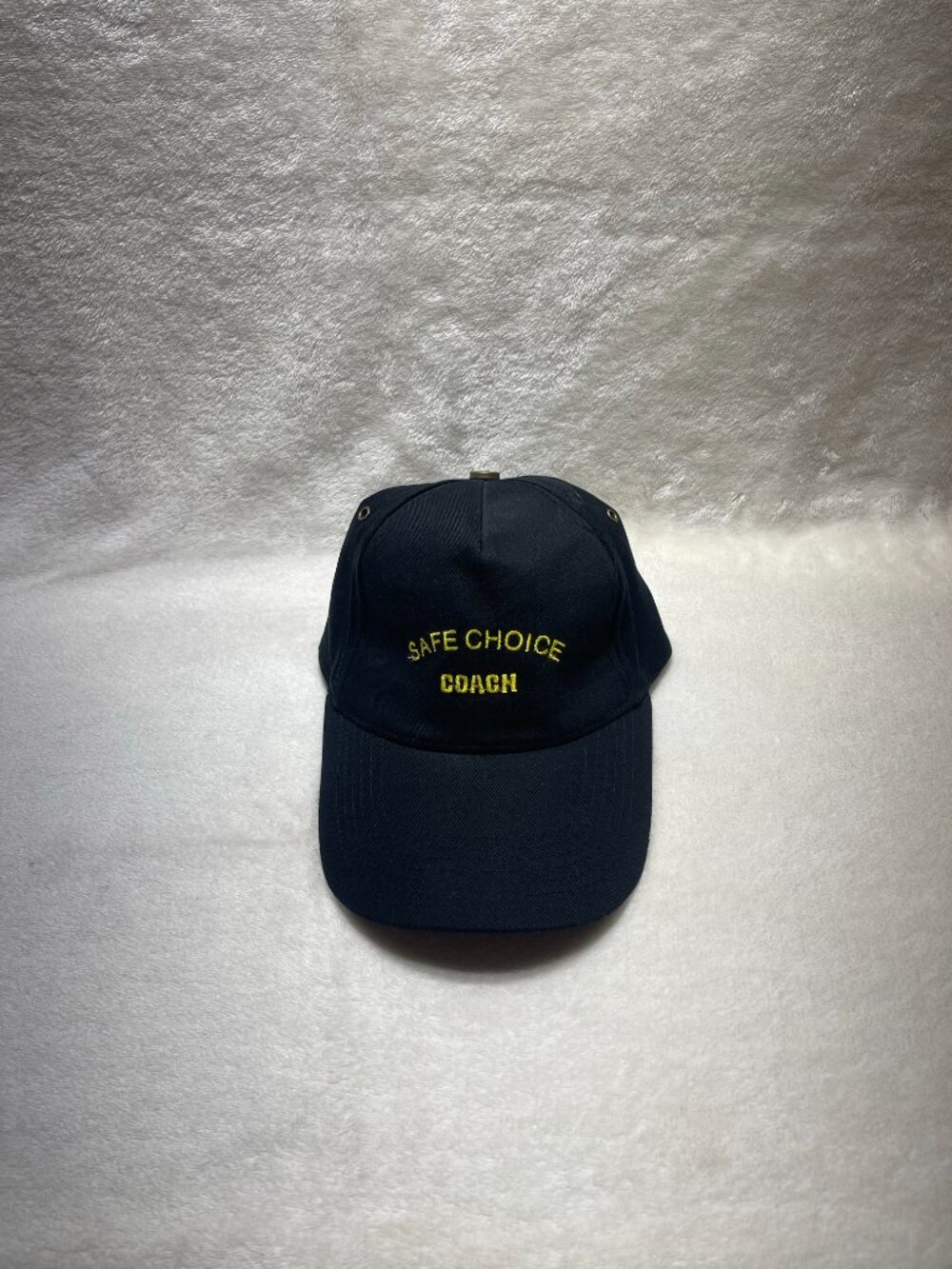 Safe Choice Coach Black Embroidered Leader Adjustable Strap Baseball Hat Cap